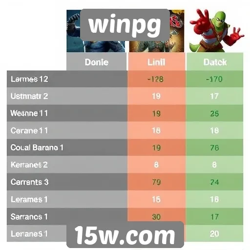 Comparação de gêneros populares entre os jogos do winpg